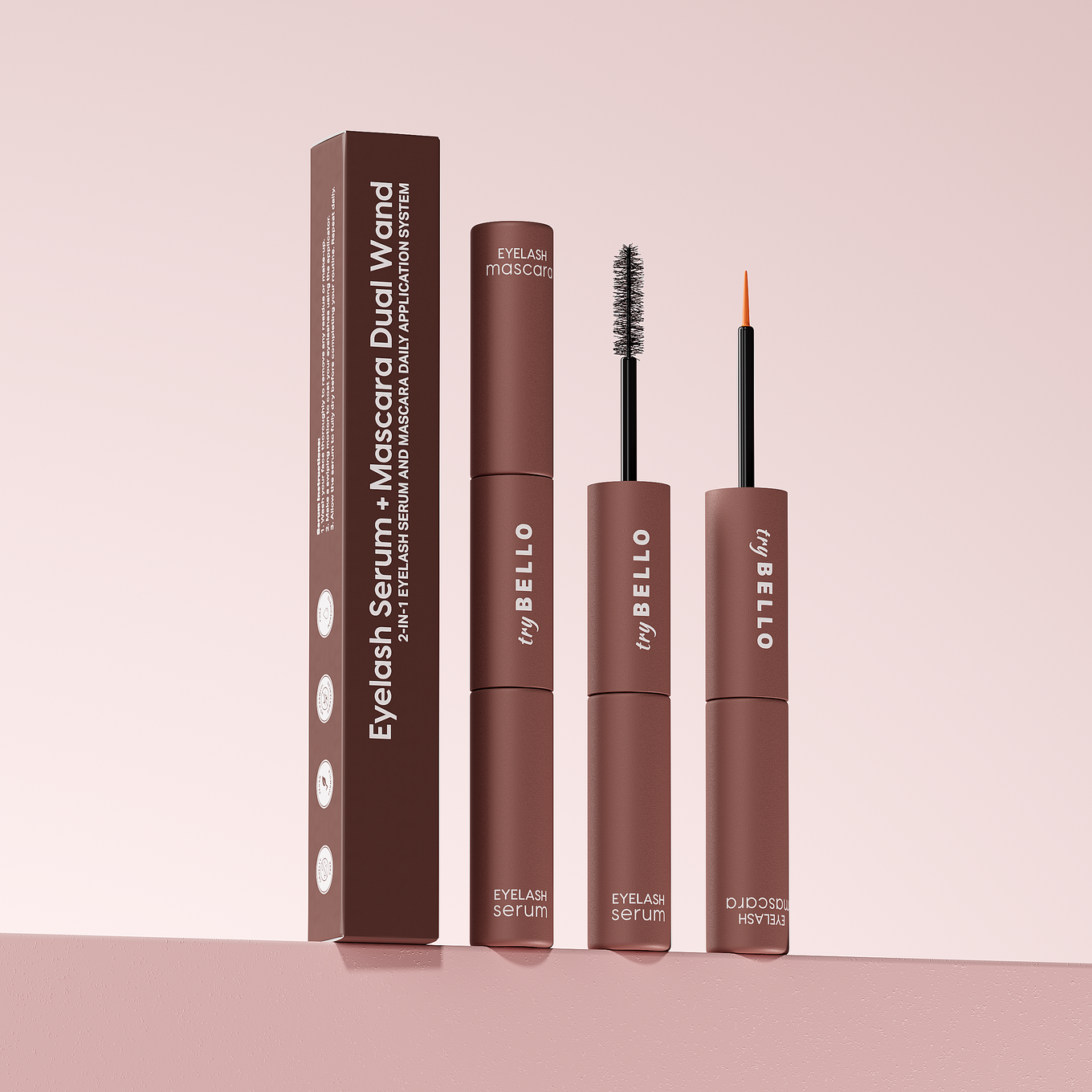 Trybello 2-in-1 Eyelash Growth Serum + Mascara Dual Wand