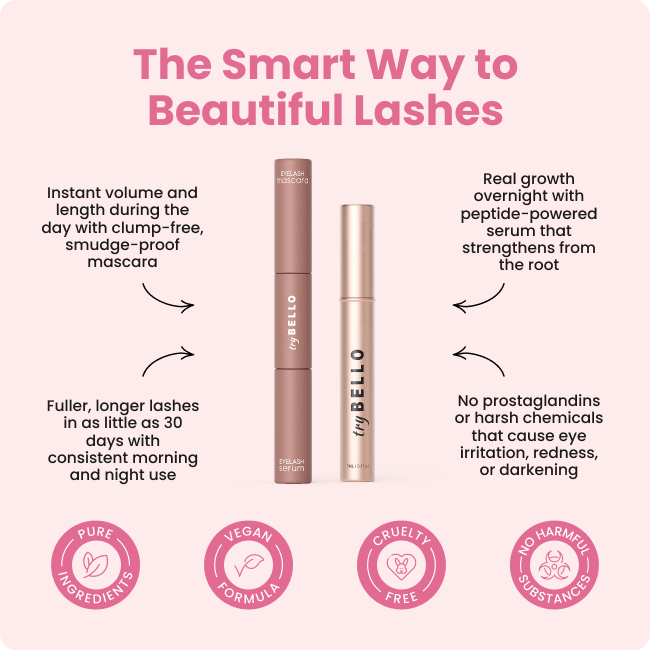 Trybello 2-in-1 Eyelash Growth Serum + Mascara Dual Wand