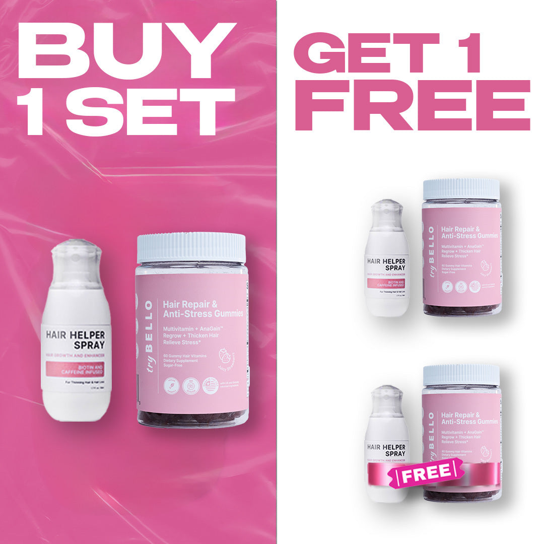 Hair Helper + Hair Repair & Anti-Stress Gummies Set BOGO