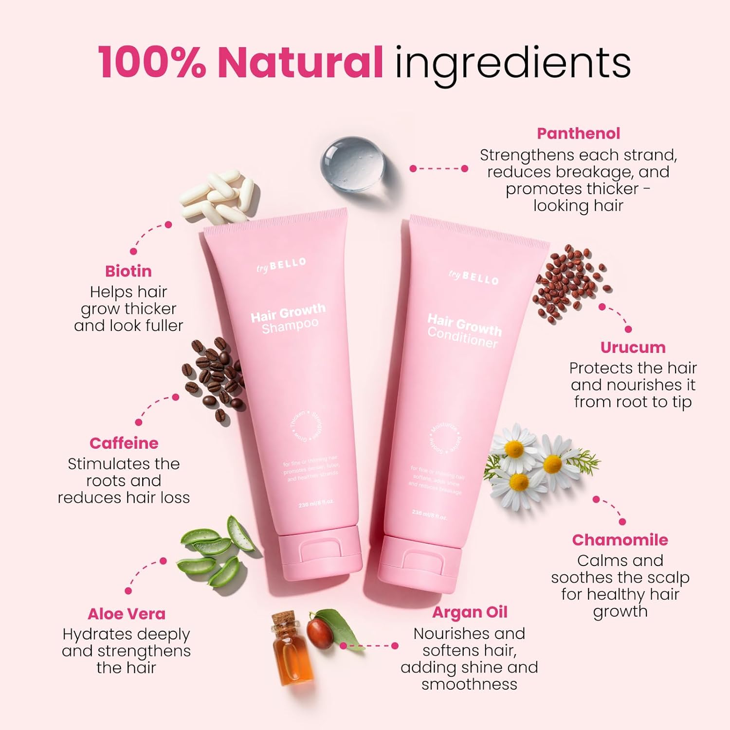 Trybello Hair Growth Shampoo & Strengthening Conditioner Set